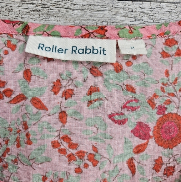Roller Rabbit Medium Women's Tunic Top Floral Pink - Picture 3 of 12